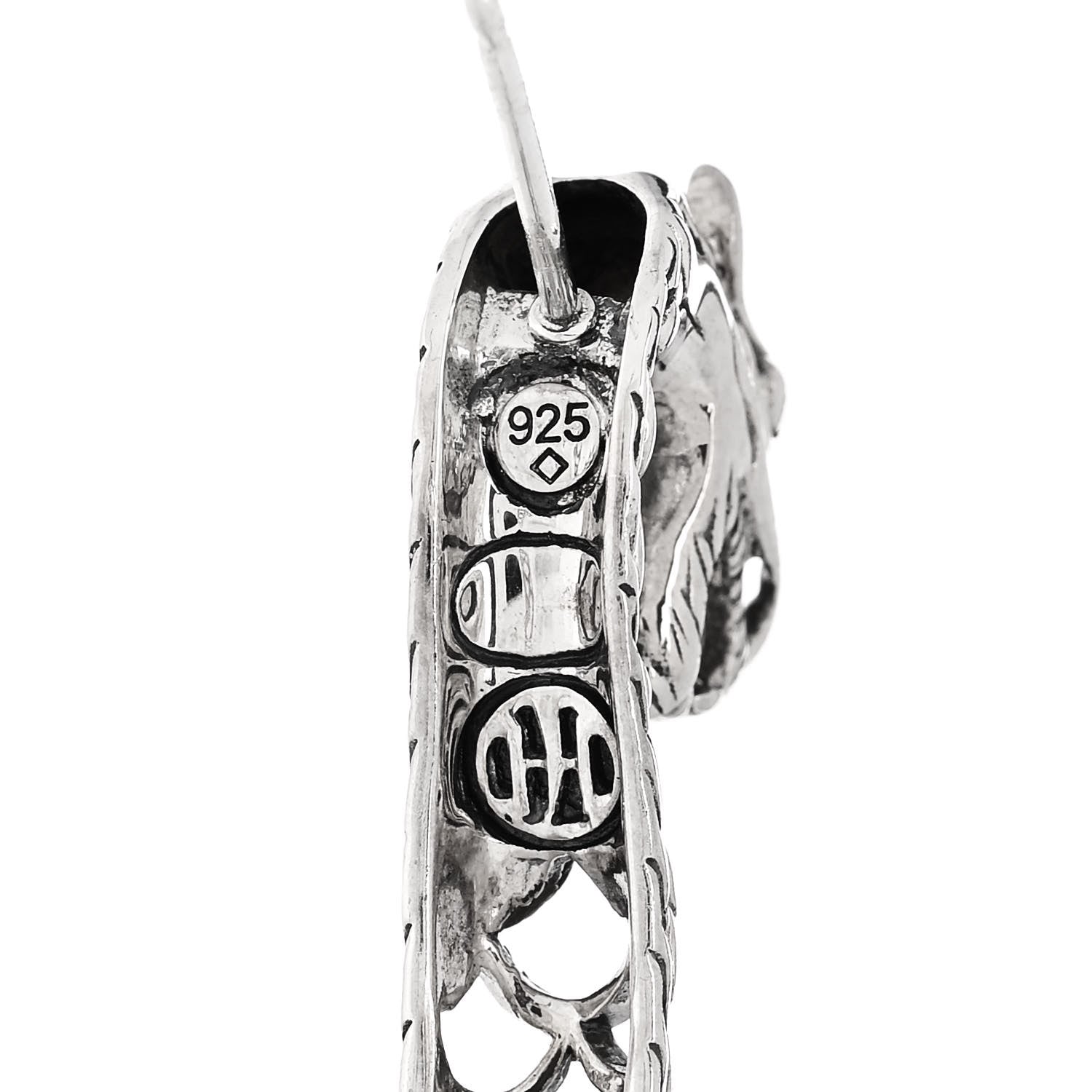 John Hardy Sterling Silver Naga Dragon Hoop Earrings 4 of 4