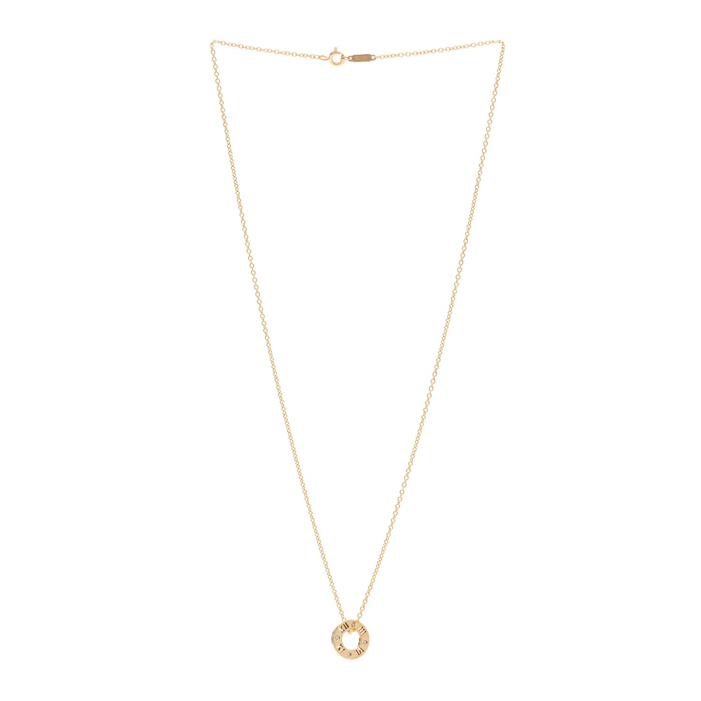 18K Yellow Gold Diamond Atlas Pierced Pendant Necklace