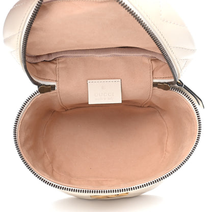 Gucci Calfskin Matelasse Mini GG Marmont Round Backpack White 4 of 8