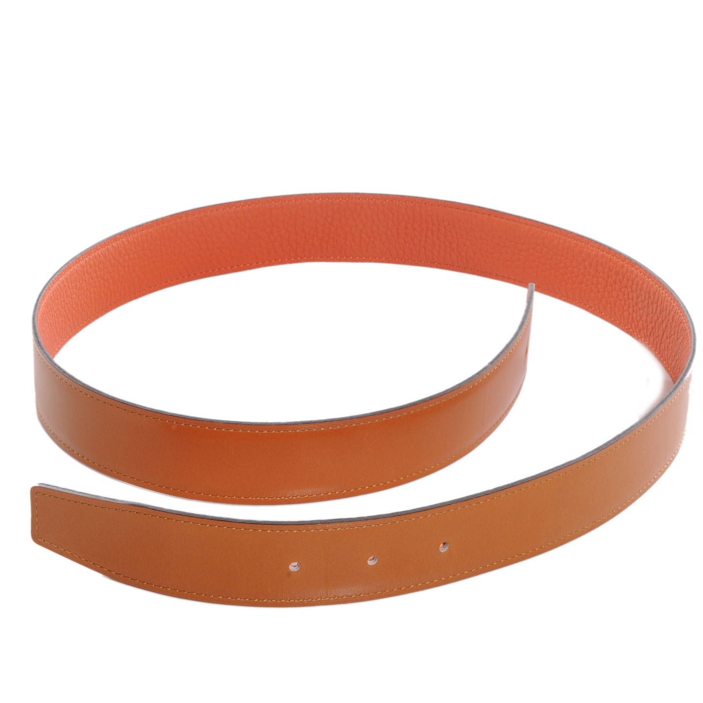 Box Clemence Reversible Belt Strap 85 Orange Fauve