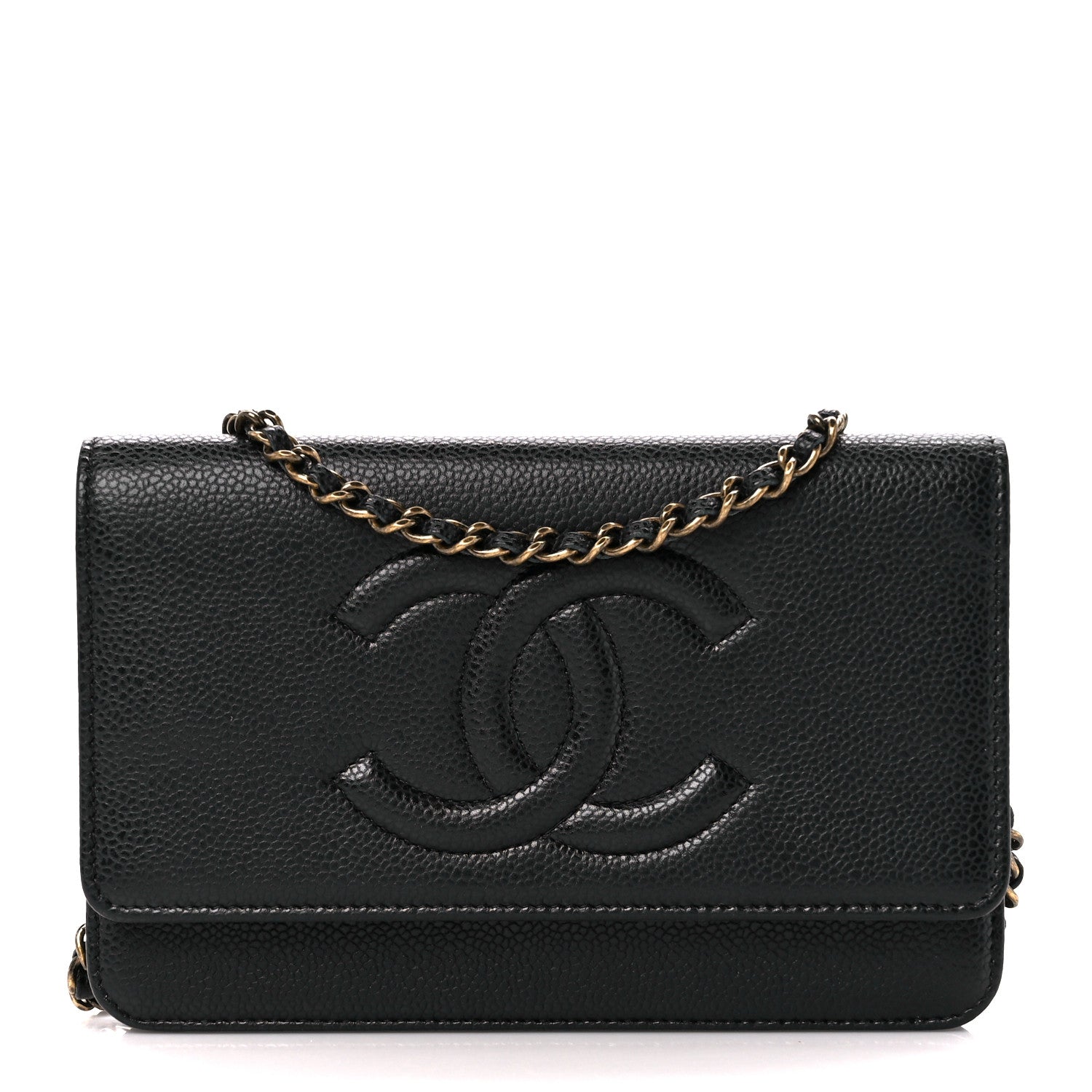 Chanel Caviar Timeless CC Wallet on Chain WOC Black 1 of 12