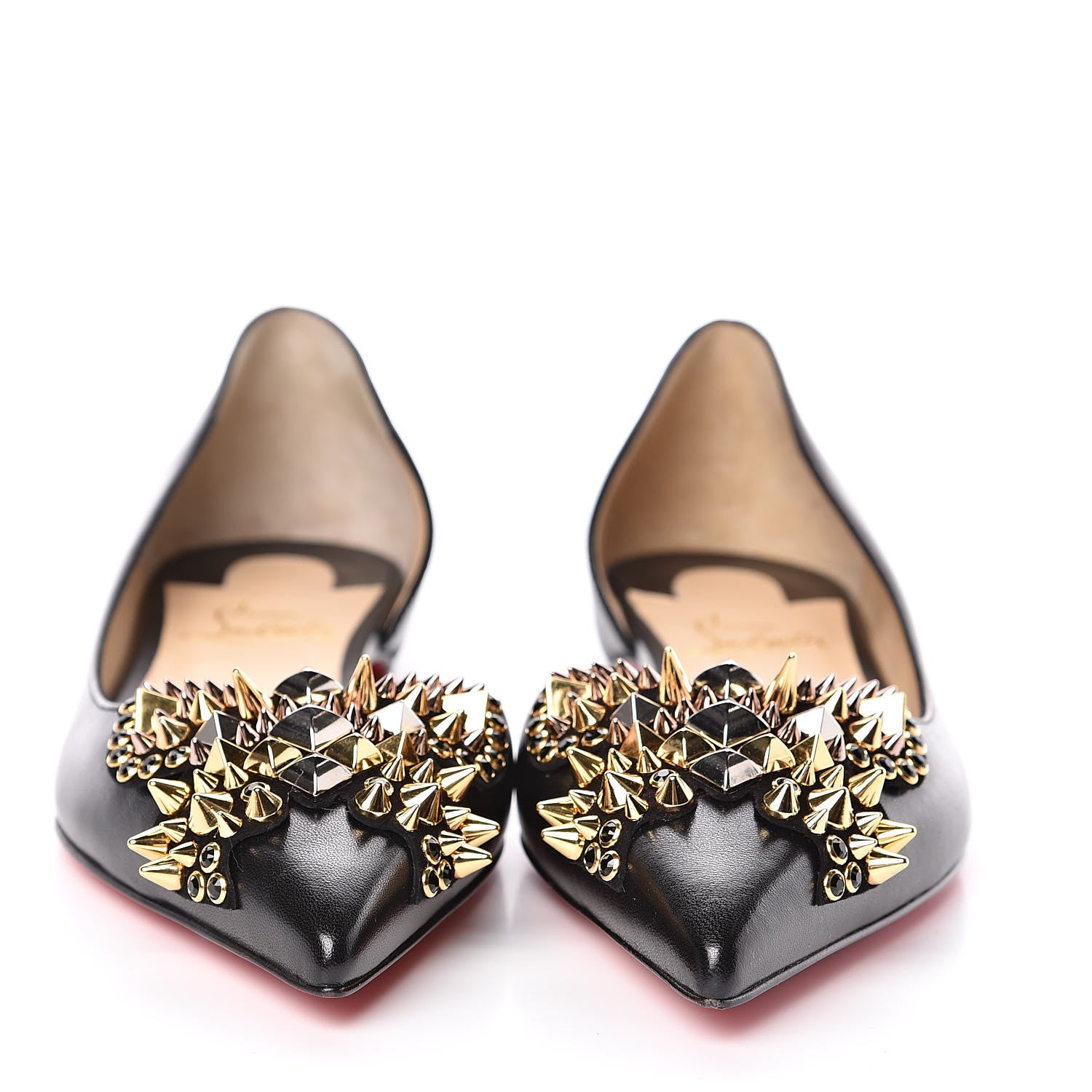 Christian Louboutin Nappa Farfaclou Spike Flats 39 Black 2 of 8