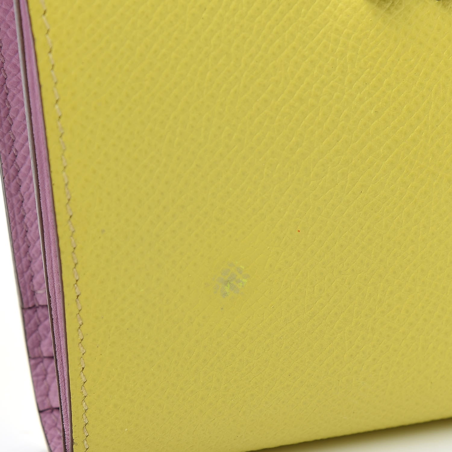 Hermes Epsom Verso Bearn Compact Wallet Lime Mauve Silvestre 7 of 8