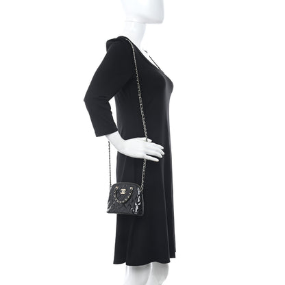 Chanel Patent Calfskin Quilted Shiny Coco Clutch With Chain Black 2 of 12