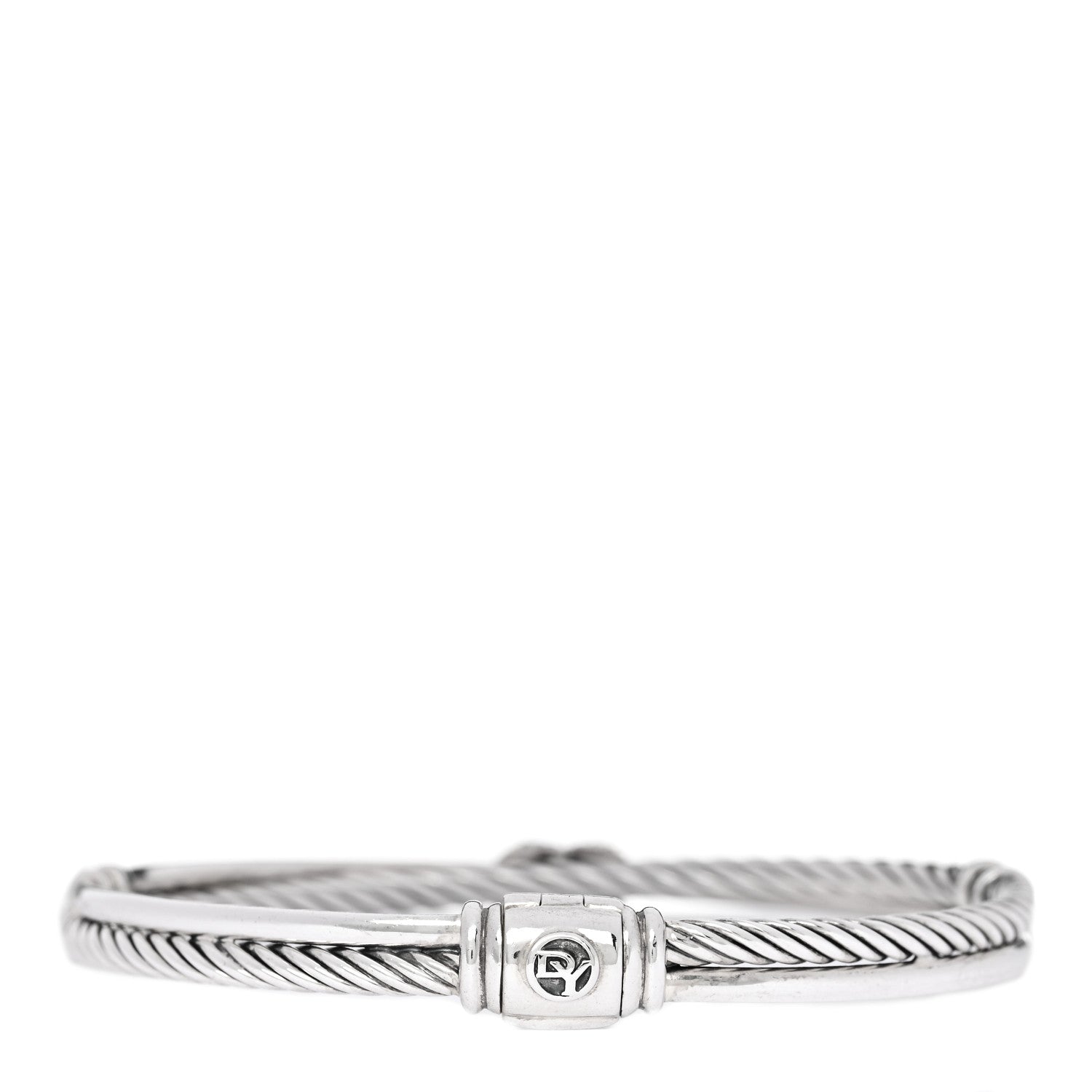 David Yurman Sterling Silver Diamond 3mm Crossover X Bracelet 2 of 3