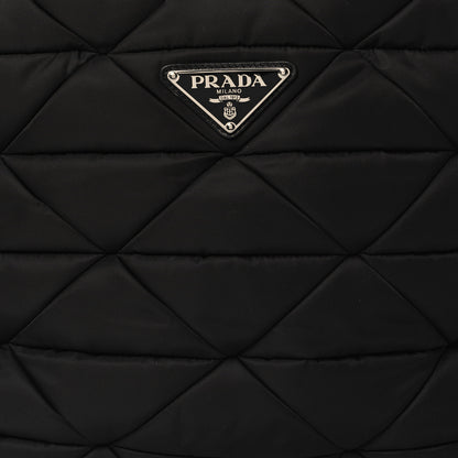 Prada Re-Nylon Nappa Triangle Quilted Padded Medium Double Handled Zip Tote Black 7 of 9