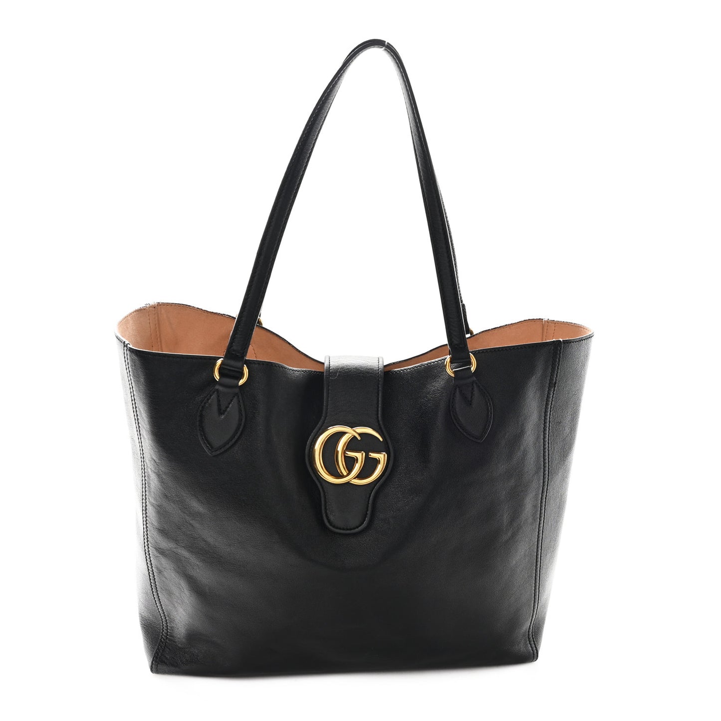 New Sakai Calfskin Lux Medium Dahlia Tote Black
