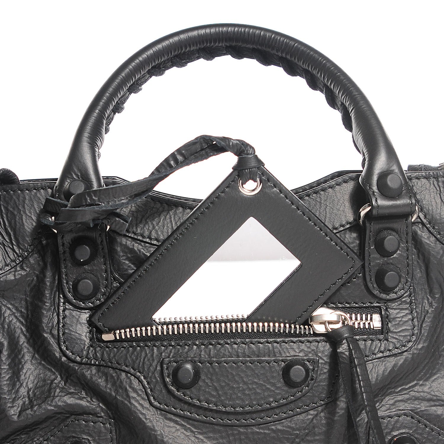 Balenciaga Matte Goatskin Rubber Covered Classic Hardware Mini City Black 9 of 12