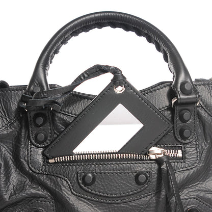 Balenciaga Matte Goatskin Rubber Covered Classic Hardware Mini City Black 9 of 12