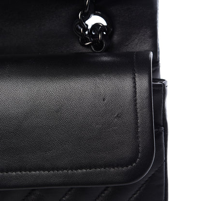 Chanel Lambskin Chevron Quilted Medium Double Flap So Black 8 of 13