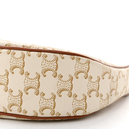 Celine Canvas Calfskin Ava Triomphe Shoulder Bag White 11 of 15