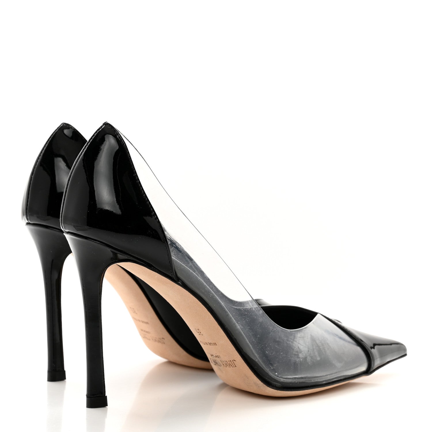 Jimmy Choo Patent Iridescent Plexi Cass 95 Pumps 35 Black 4 of 7