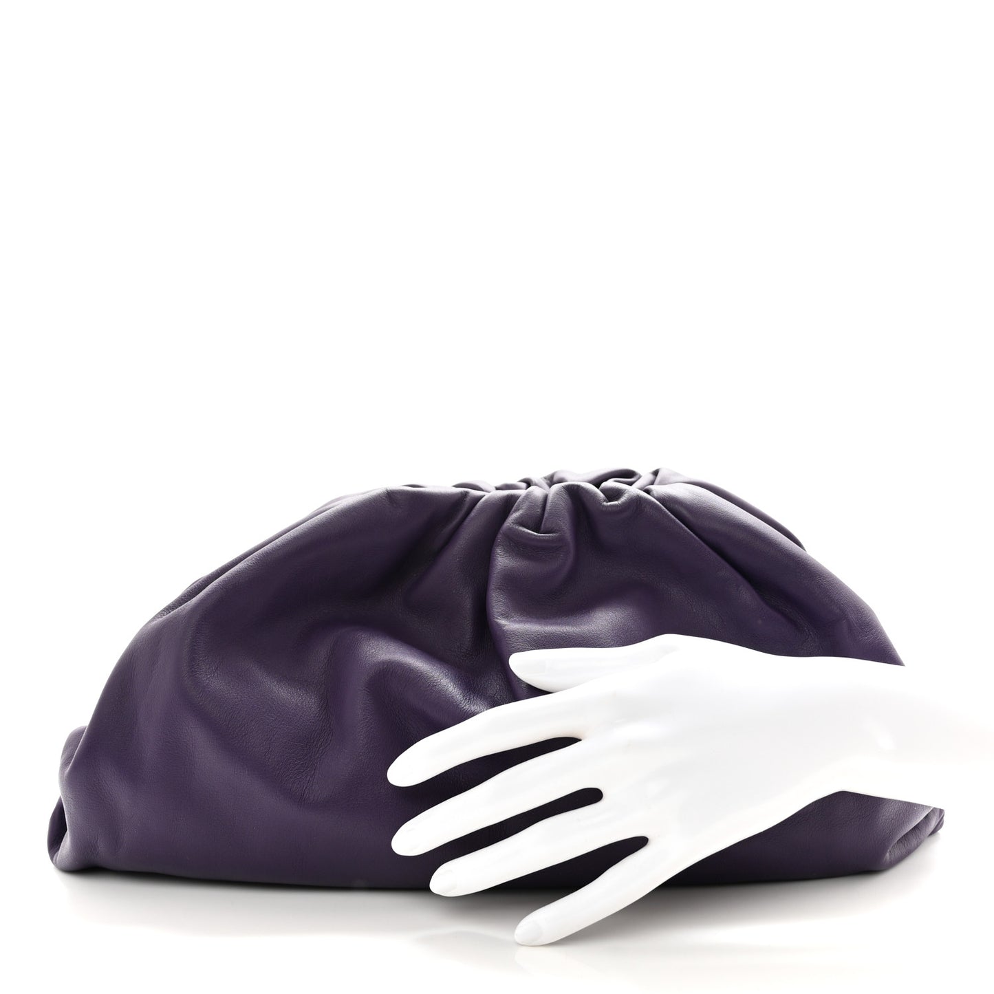 Smooth Butter Calf The Pouch Oversized Clutch Raisin