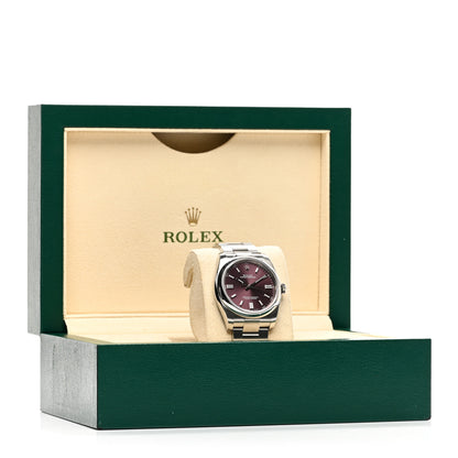 Rolex Stainless Steel 36mm Oyster Perpetual Watch Red Grape 116000 5 of 5