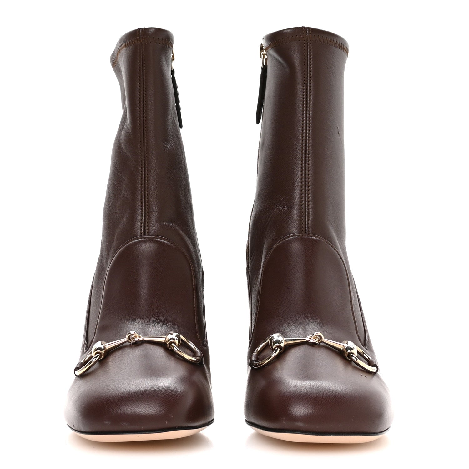 Gucci Nappa Horsebit Ankle Boots 38 New Chocolate 3 of 8