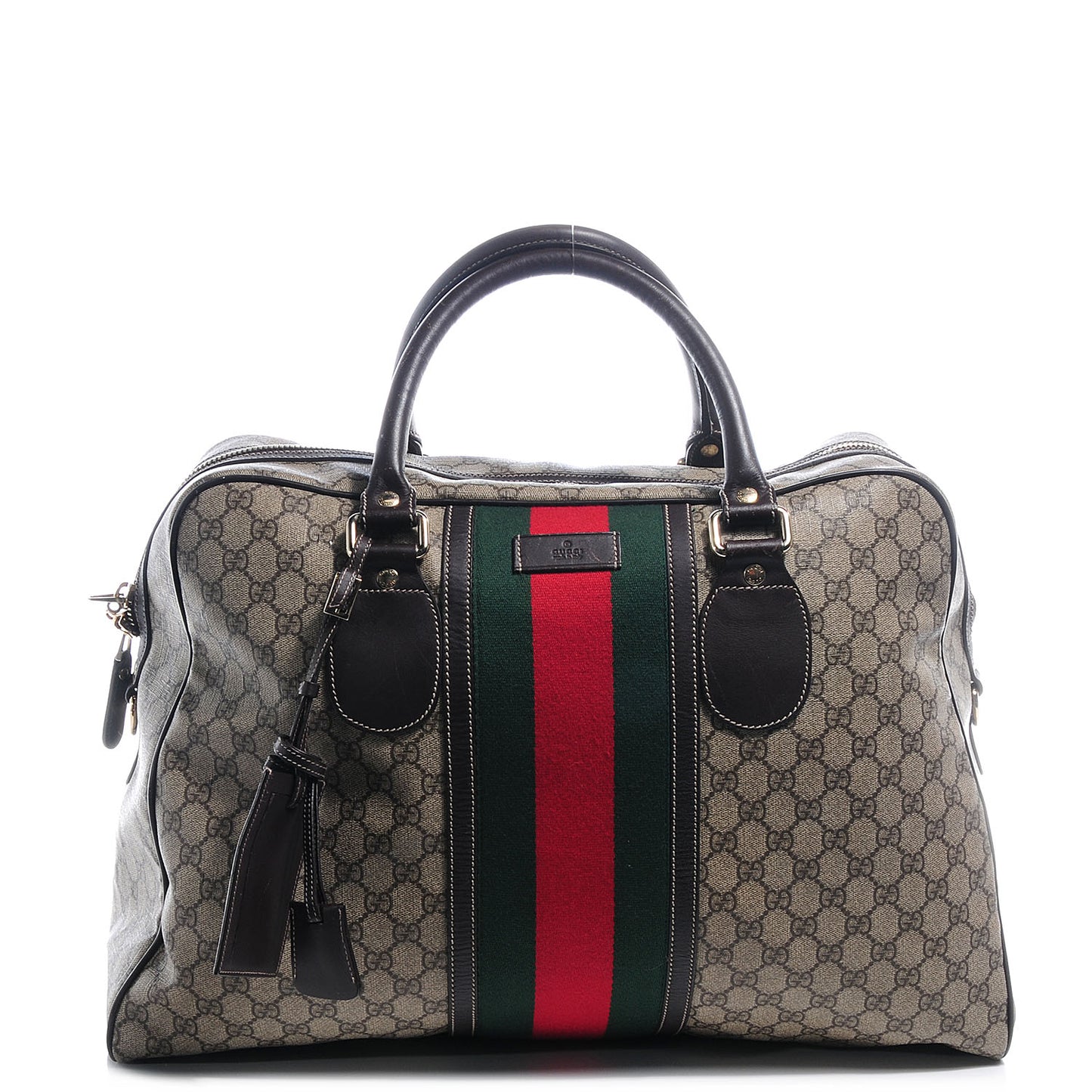 GG Plus Monogram Web Carry On Duffle Bag Ebony