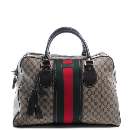 Gucci GG Plus Monogram Web Carry On Duffle Bag Ebony 1 of 9