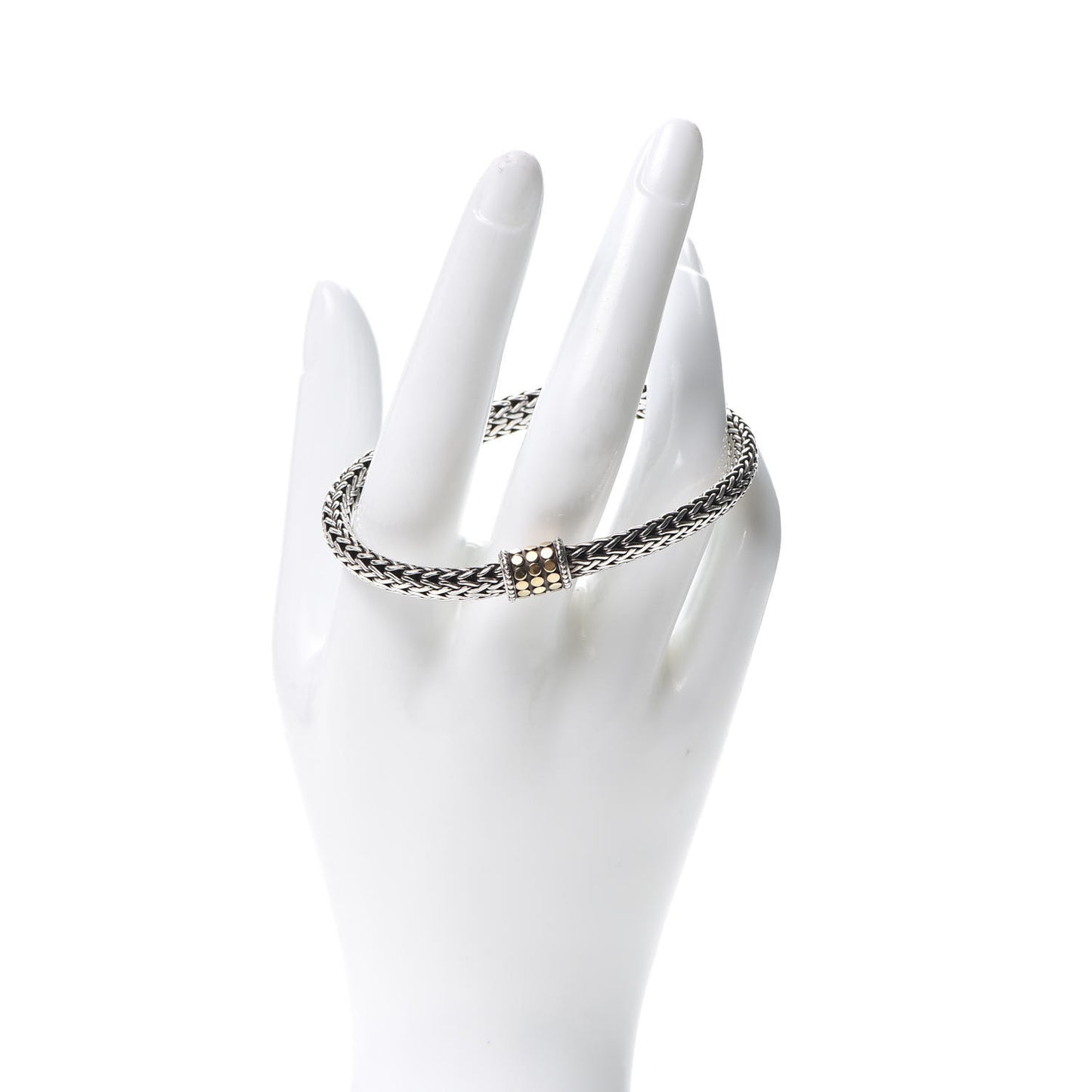 Sterling Silver 18K Yellow Gold 6mm Classic Chain Dot Bracelet
