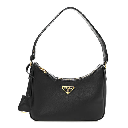 Prada Saffiano Lux Mini Re-Edition Shoulder Bag Black 1 of 11
