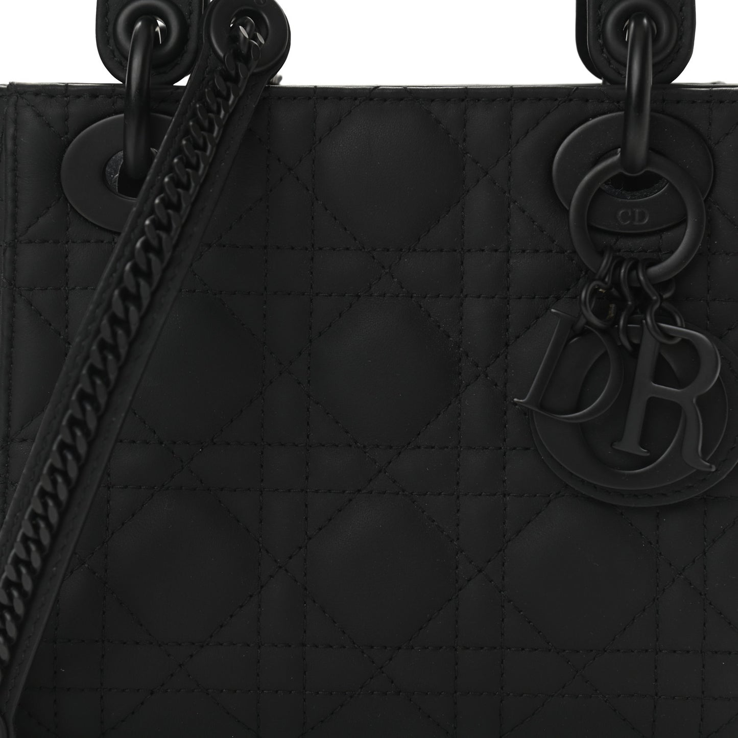 Ultra Matte Calfskin Cannage Mini Lady Dior Black