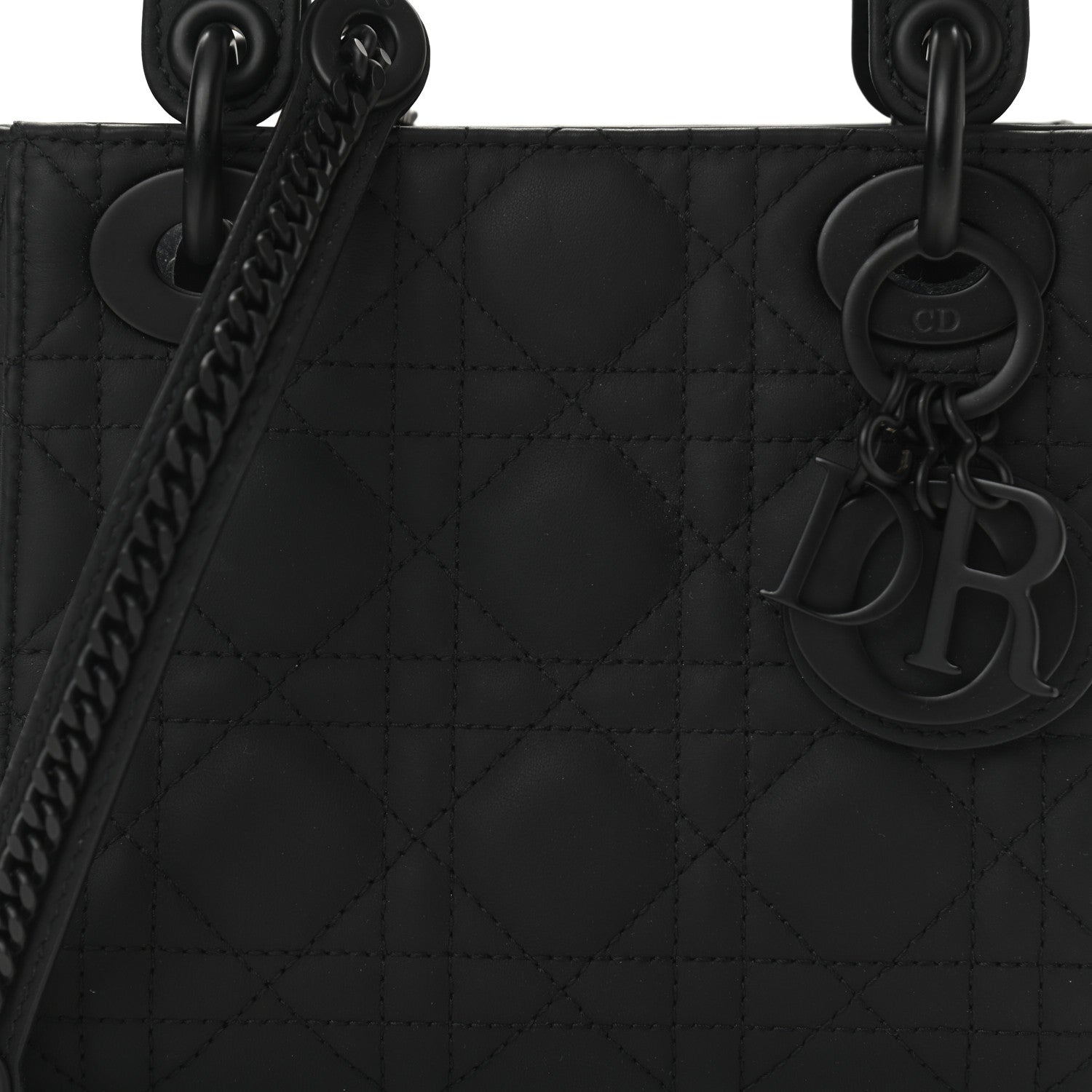 Christian Dior Ultra Matte Calfskin Cannage Mini Lady Dior Black 7 of 10