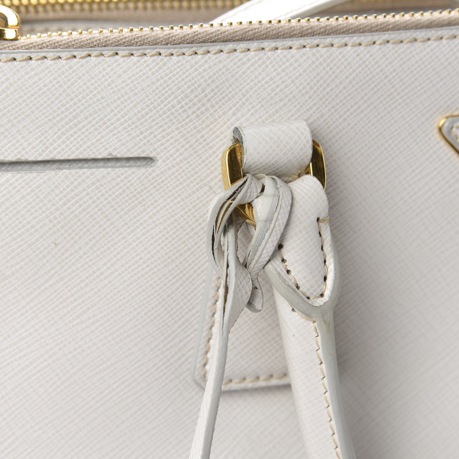 Prada Saffiano Small Galleria Double Zip Tote Talco 8 of 13