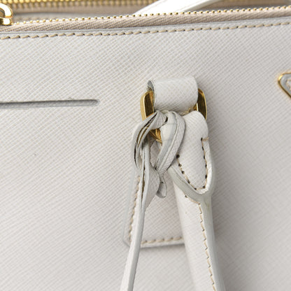 Prada Saffiano Small Galleria Double Zip Tote Talco 8 of 13
