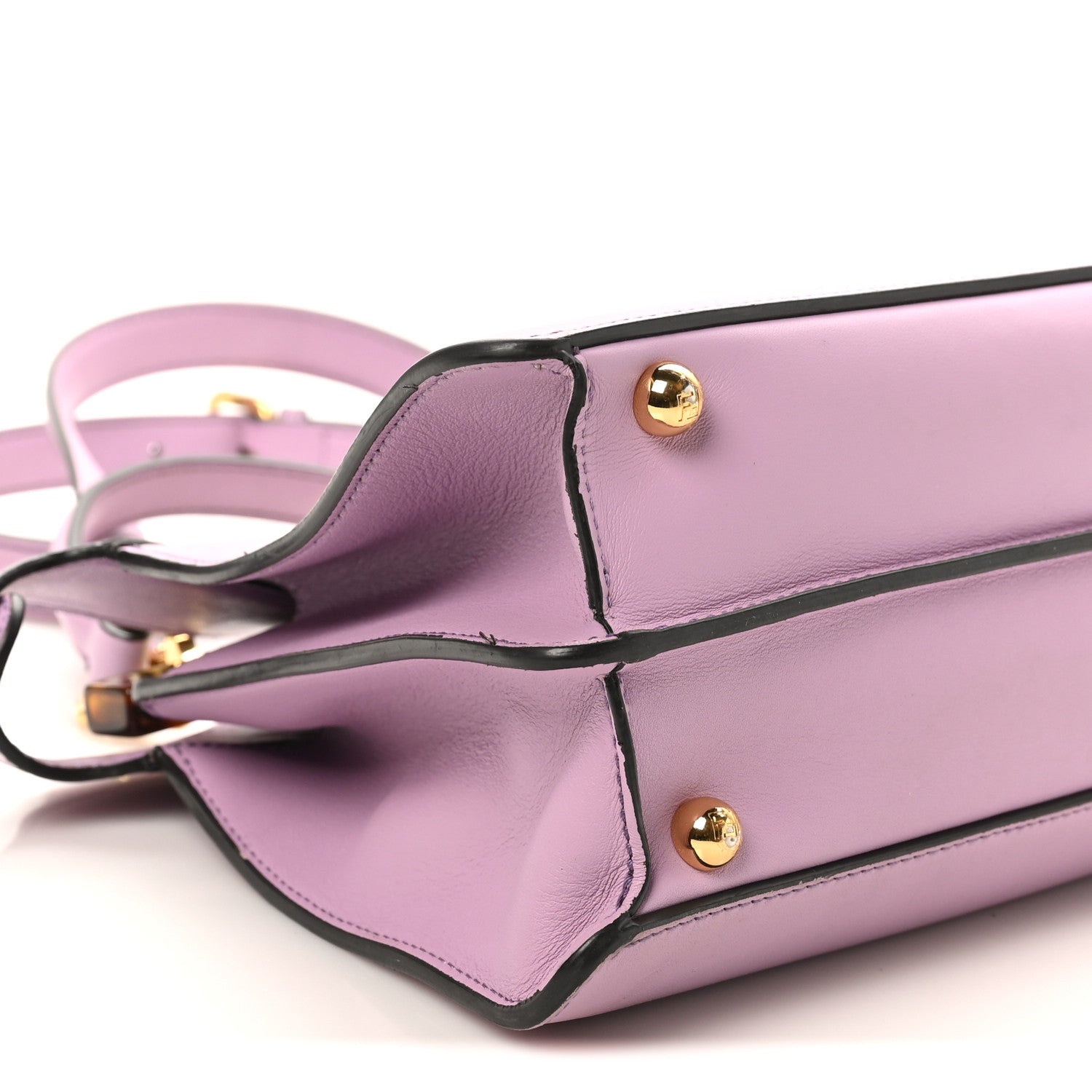 Fendi Vitello Seta Shiny Nappa Plexiglass Small Peekaboo I SEE U Satchel Violetta 9 of 10