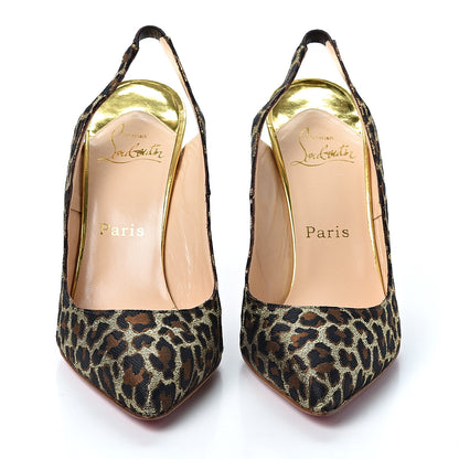 Christian Louboutin Jacquard Leopard Print Slingback 120 Pumps 37.5 2 of 8