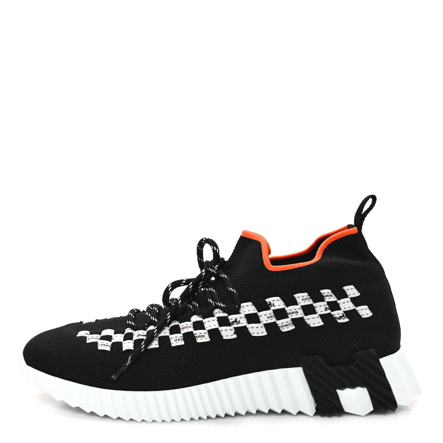 Hermes Knit Womens Flex Bolduc Sneakers 38 Black White 1 of 8