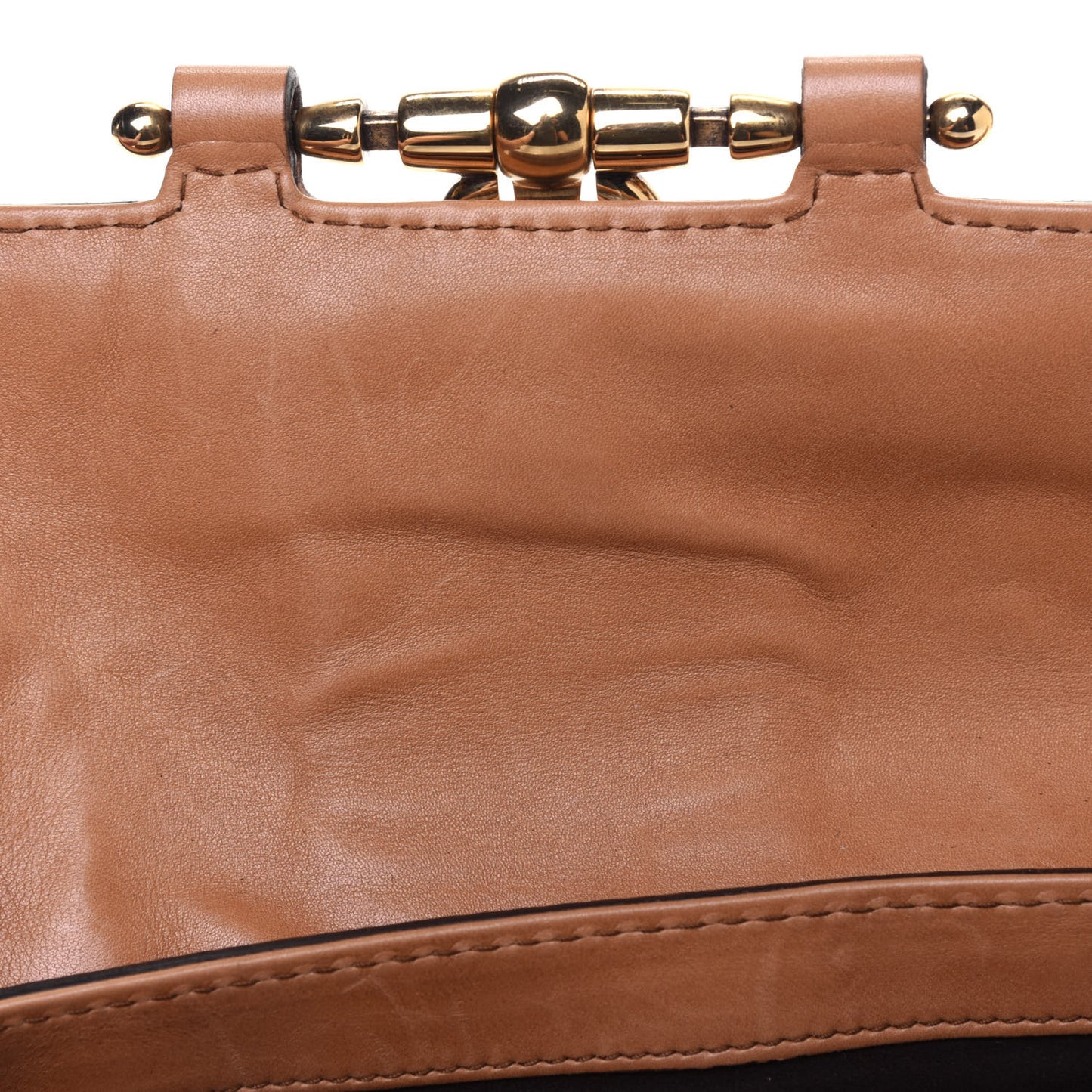 Calfskin Snaffle Bit Evening Bag Brown