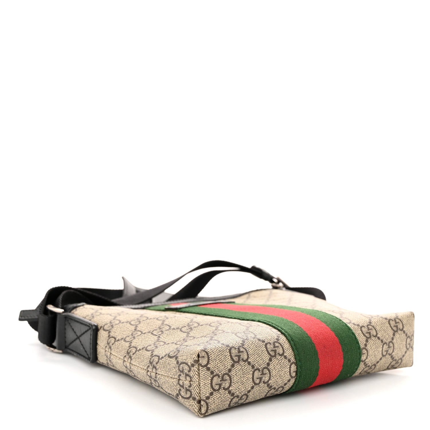 Gucci GG Supreme Monogram Web Messenger Bag Black 4 of 10