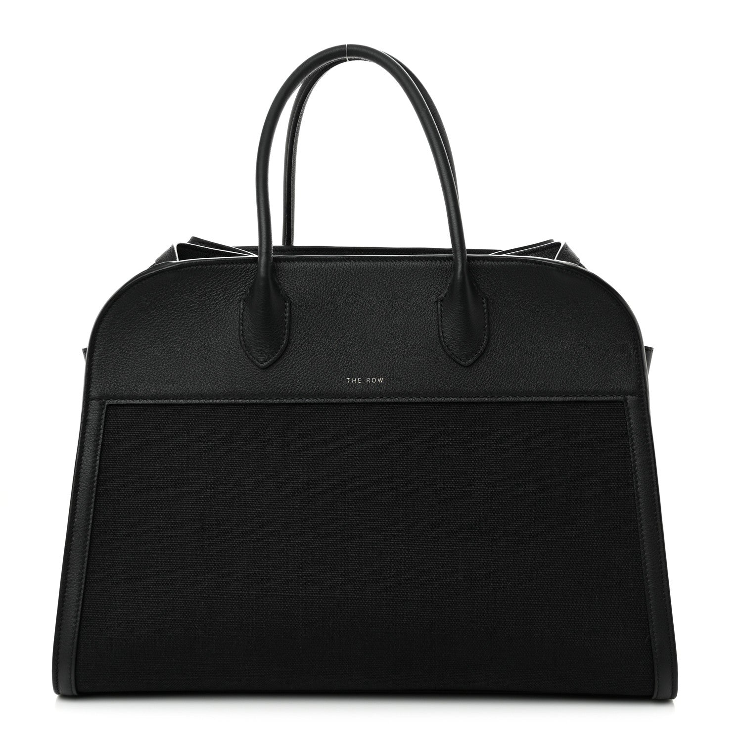 The Row Canvas Polished Saddle Calfskin Soft Margaux 15 Black