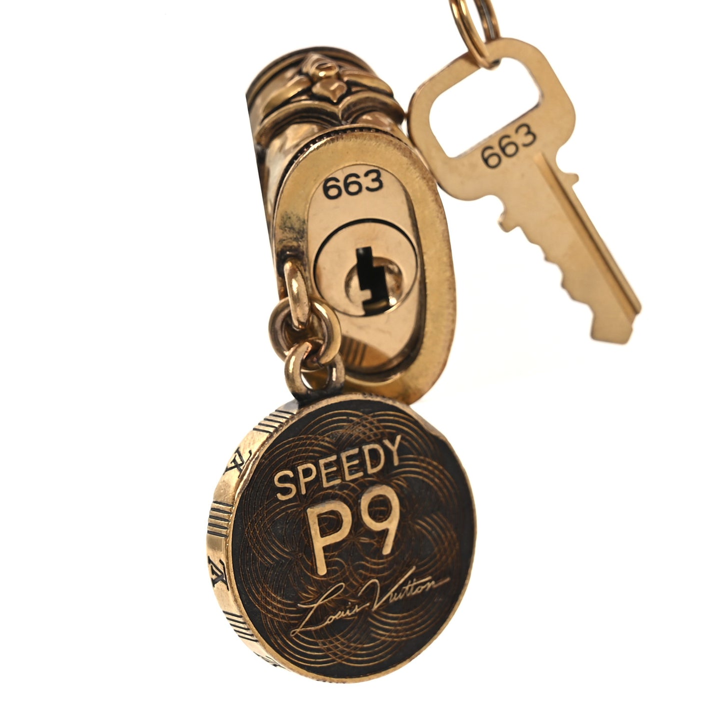 Metal Lobster Speedy P9 Bag Charm Lock Gold