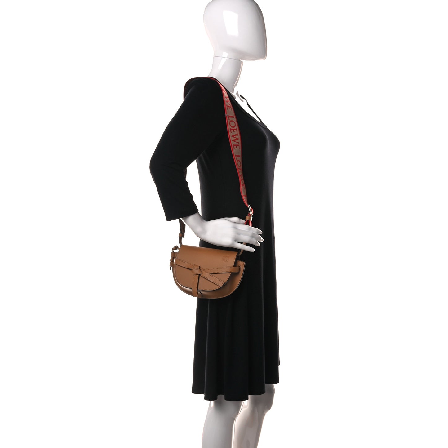 Calfskin Jacquard Mini Gate Dual Bag Tan