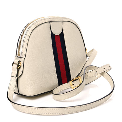 Gucci Textured Dollar Calfskin Web Small Ophidia Dome Shoulder Bag Mystic White 2 of 9