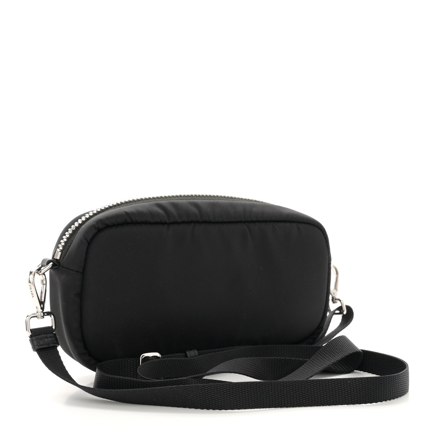 Prada Tessuto Soft Nylon Small Convertible Crossbody Wristlet Black Fuoco 3 of 9