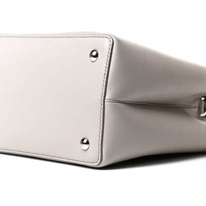 Fendi Vitello Dolce Fox Goat Bi-Color Sad Eyes Mirror Charm Petite 2Jours Tote Grigio Polvere Black 10 of 14