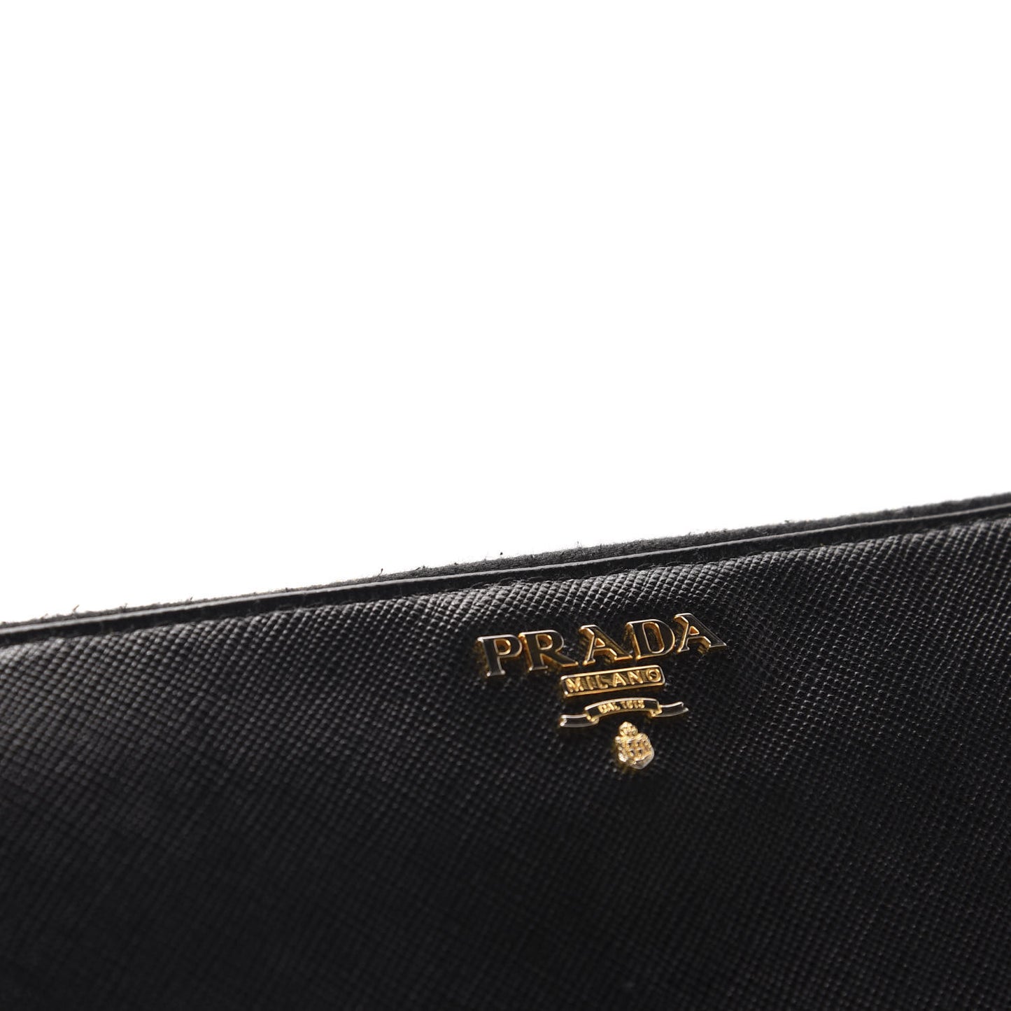 Saffiano Metal Zip Around Wallet Black