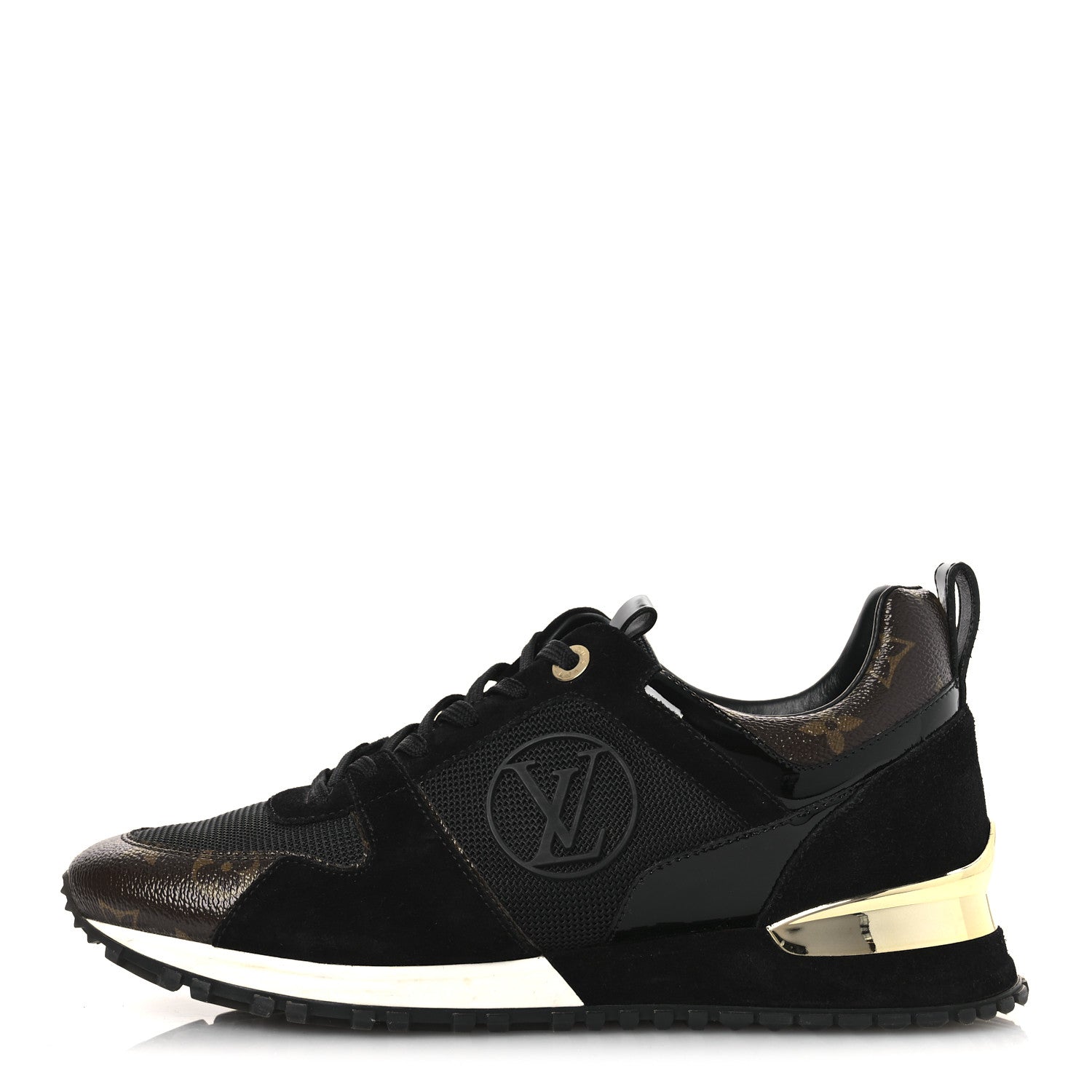 Louis Vuitton Suede Monogram Run Away Sneakers 38.5 Black 2 of 32