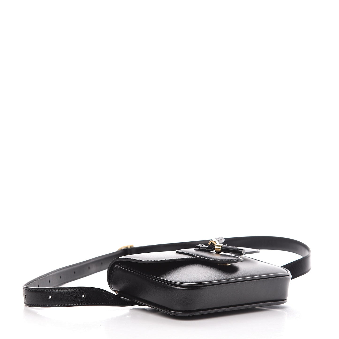 Smooth Calfskin Tassel Belt Bag Black