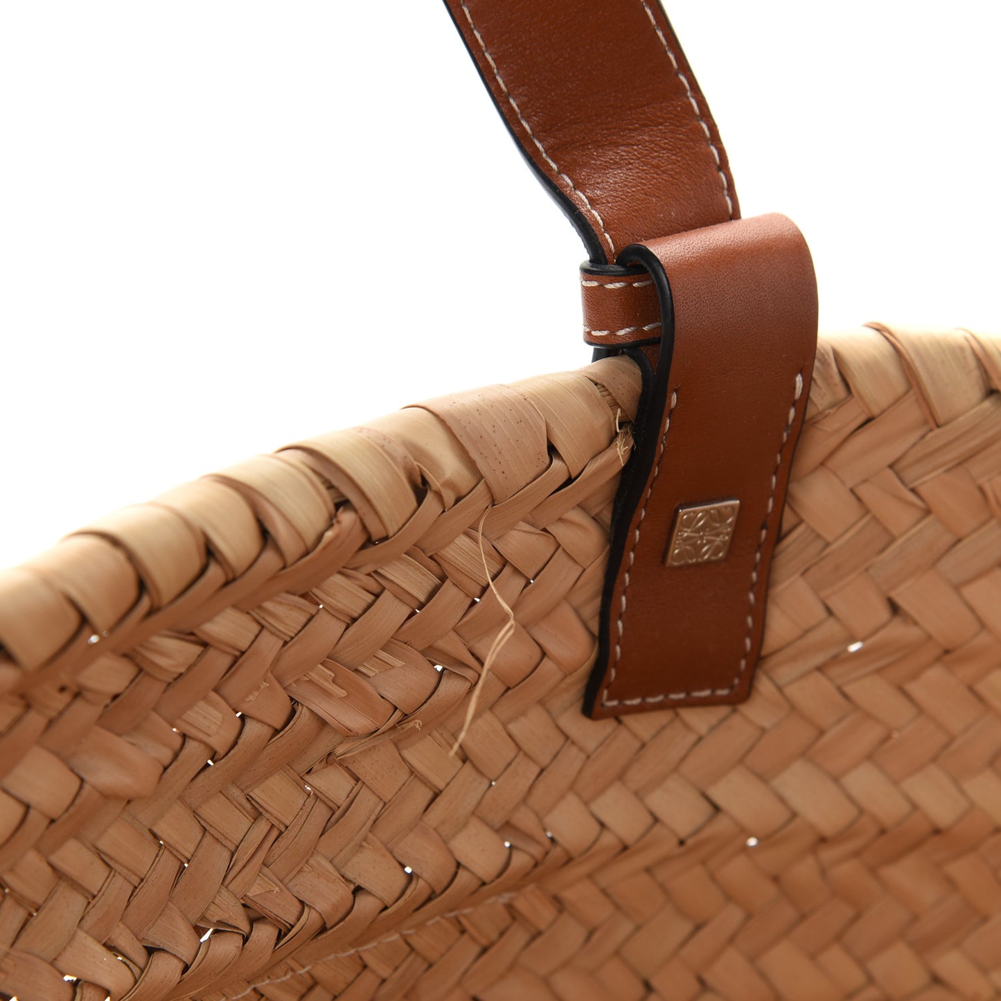 Raffia Medium Basket Tote Bag Natural Tan