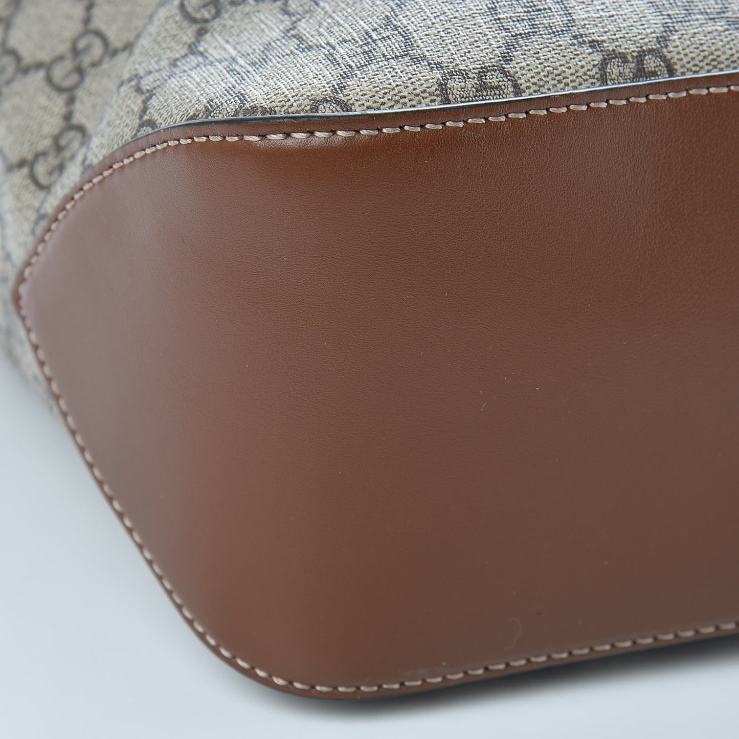 GG Supreme Monogram Large Linea A Hobo Light Brown