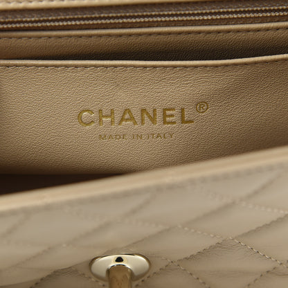 Chanel Lambskin Quilted Mini Rectangular Flap Dark Beige 6 of 10