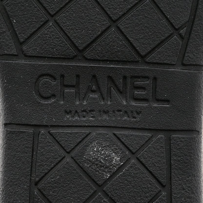 Chanel Lambskin CC Sneakers 37.5 Beige Black 8 of 12