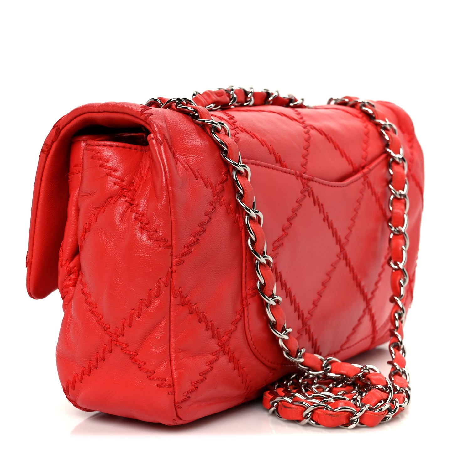 Lambskin Ultimate Stitch Flap Red