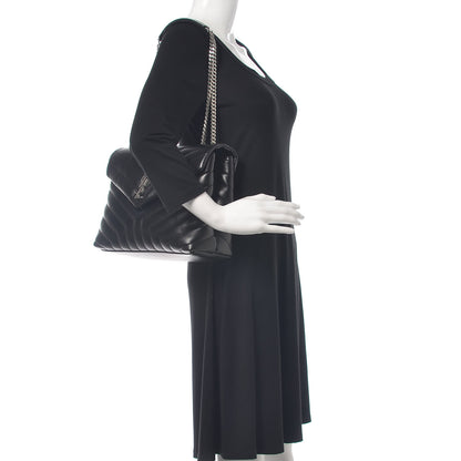 Saint Laurent Calfskin Y Quilted Monogram Medium Loulou Chain Satchel Black 2 of 10