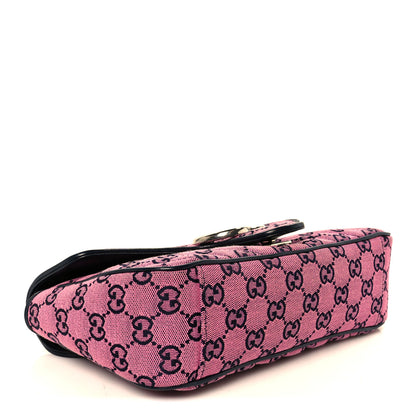 Gucci Monogram Multicolor Matelasse Diagonal Small GG Marmont Shoulder Bag Pink Blue 4 of 11