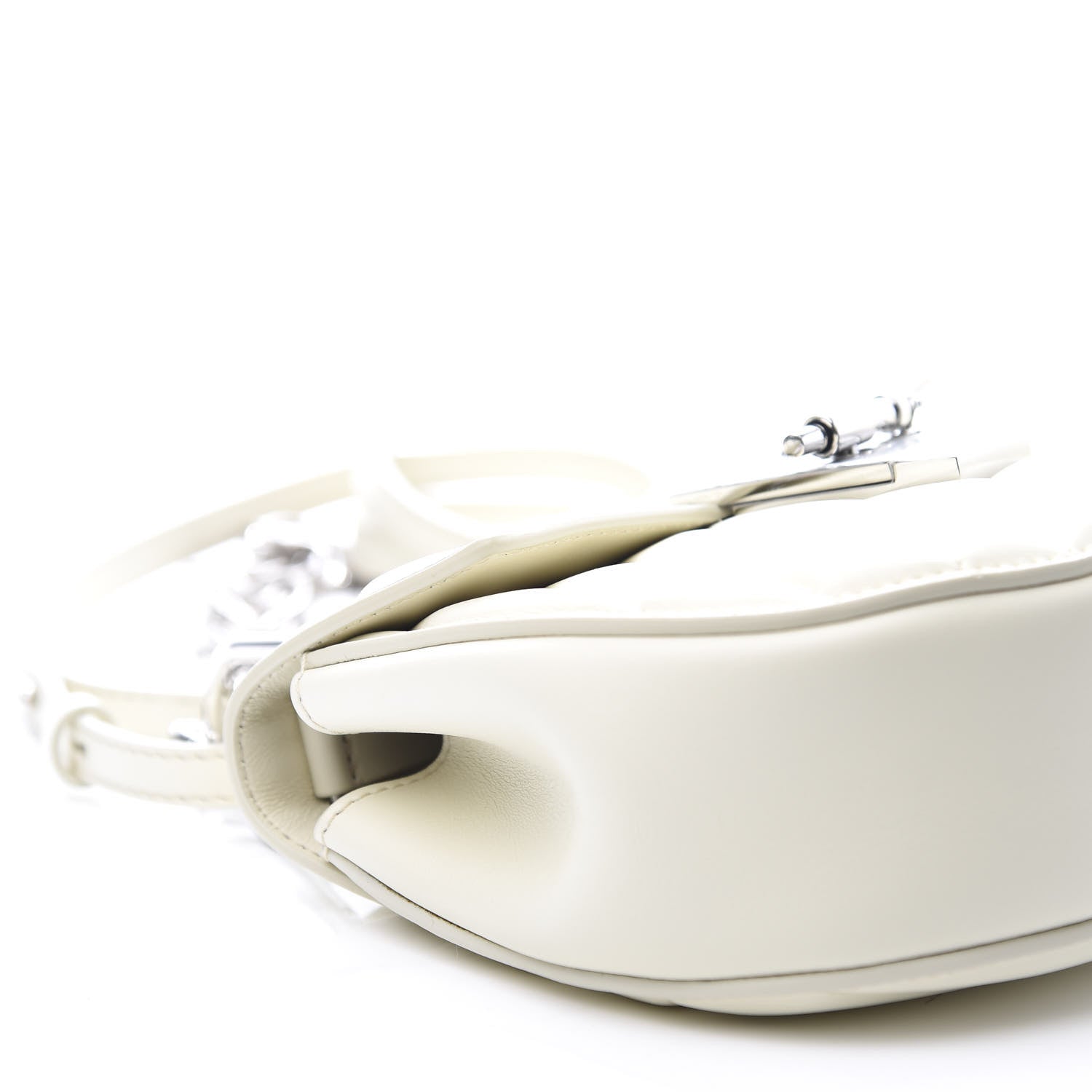 Chloe Calfskin Quilted Mini Drew Bijou Shoulder Bag Natural White 6 of 9