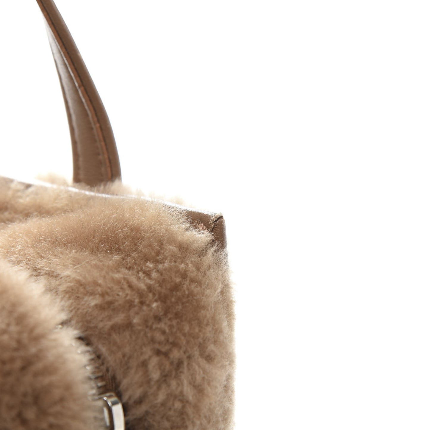 Shearling XS Bazar Shopper Tote Beige